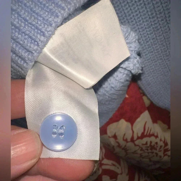 Monki (Stockholm) size medium cotton blend blue polo style sweater. - Picture 9 of 12